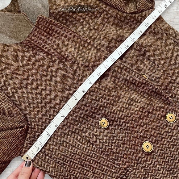 J.Crew hazelnut brown herringbone double breasted Moon English wool blazer - Picture 11 of 16